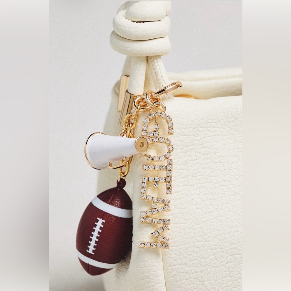 NEW “Go Team” football bag charm.  Cute football & megaphone with Go Team!